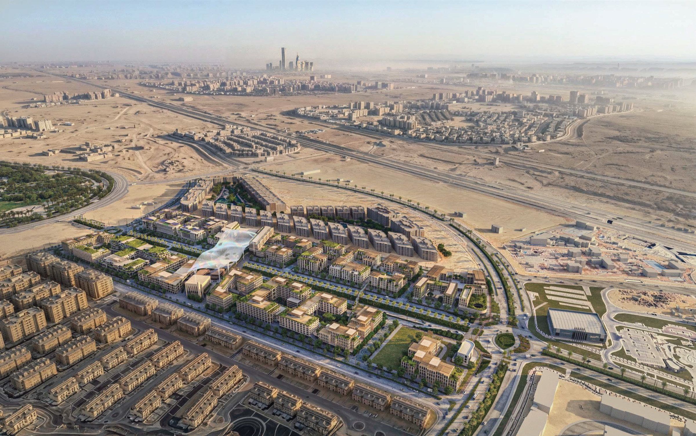 Aerial view of the district in New Cairo